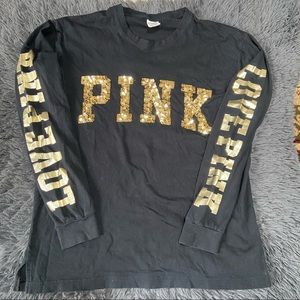 VS PINK Bling Long Sleeve Tee